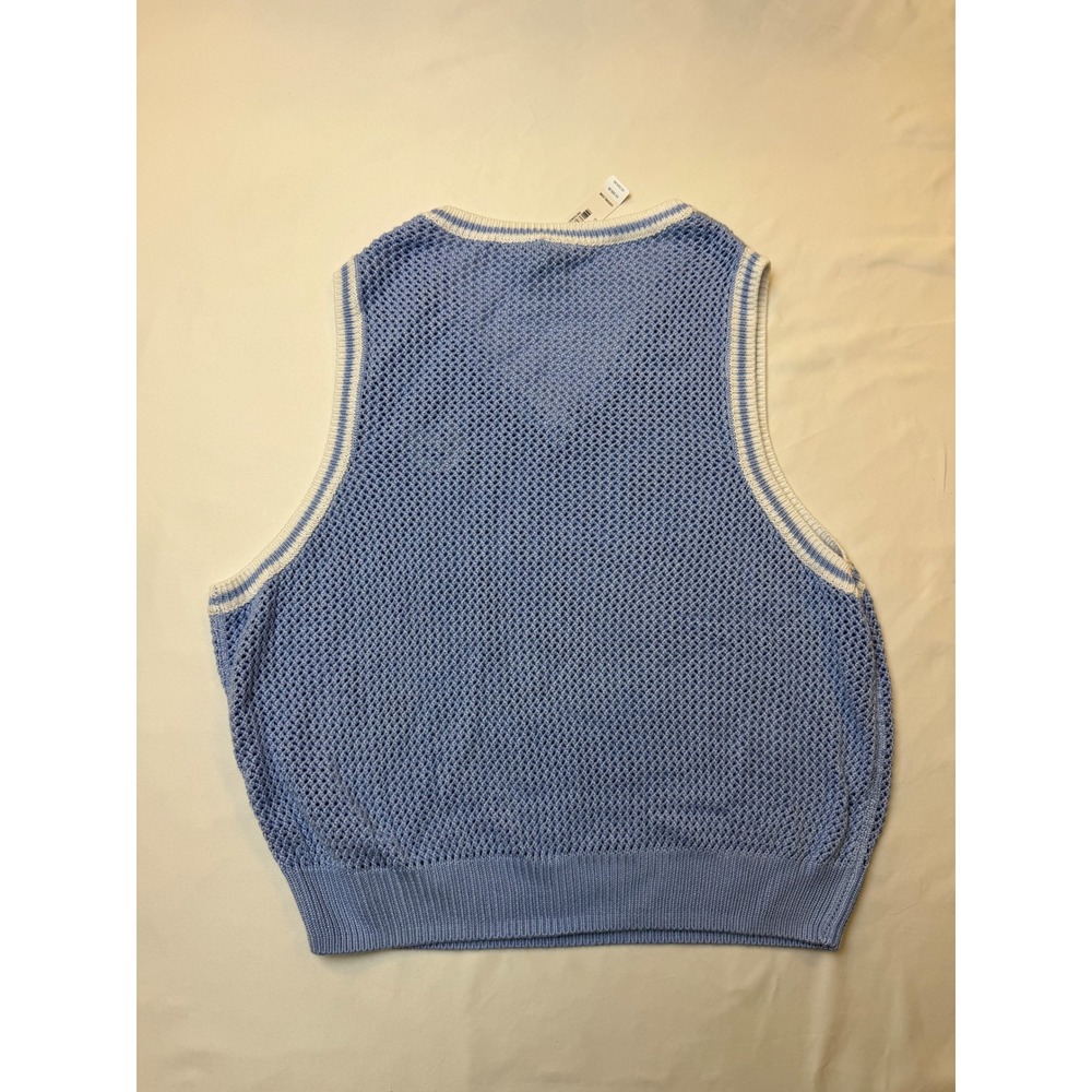 Victoria's Secret PINK Blue Open Knit V-Neck Sweater Vest Crest Logo NWT Medium - Picture 13 of 13